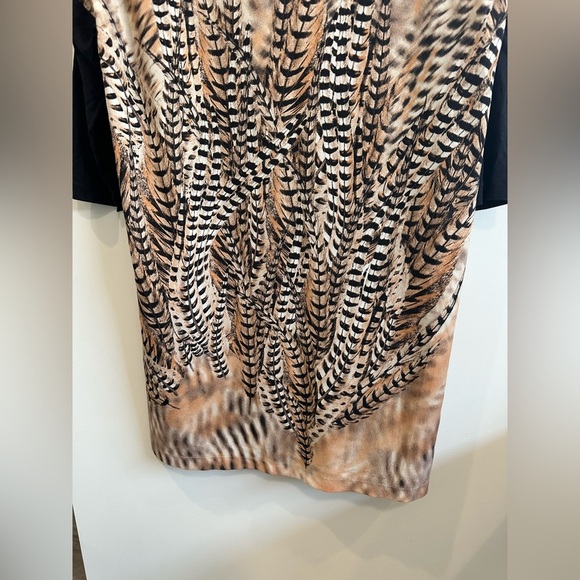 ❤️ Zara Black and Tan Patterned Dress Size M NWOT - Picture 4 of 5